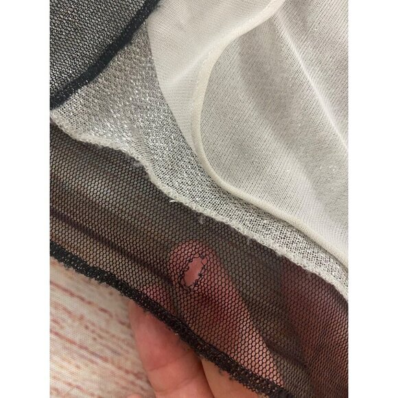 Adrianna Pappell Women's Black Mesh Embellished Cocktail Dress - 12 - Picture 2 of 13